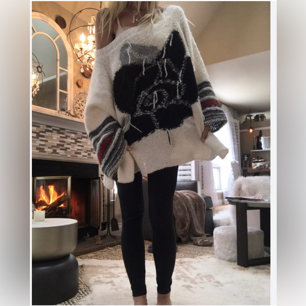 Free People “Last Rose” Off-shoulder sweater